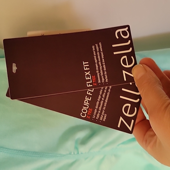 NWT Zella Flex Fit Ruched Workout Blue szXL short sleeve cotton spandex v neck - Picture 12 of 16